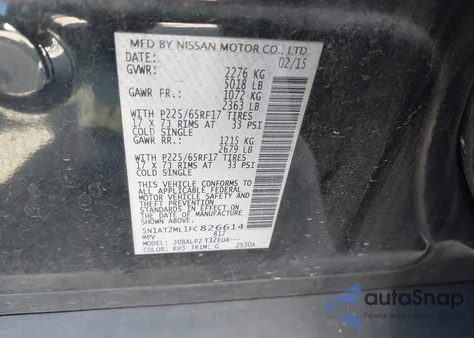 2015 Nissan Rogue S from USA, damaged, VIN 5N1AT2ML1FC826614